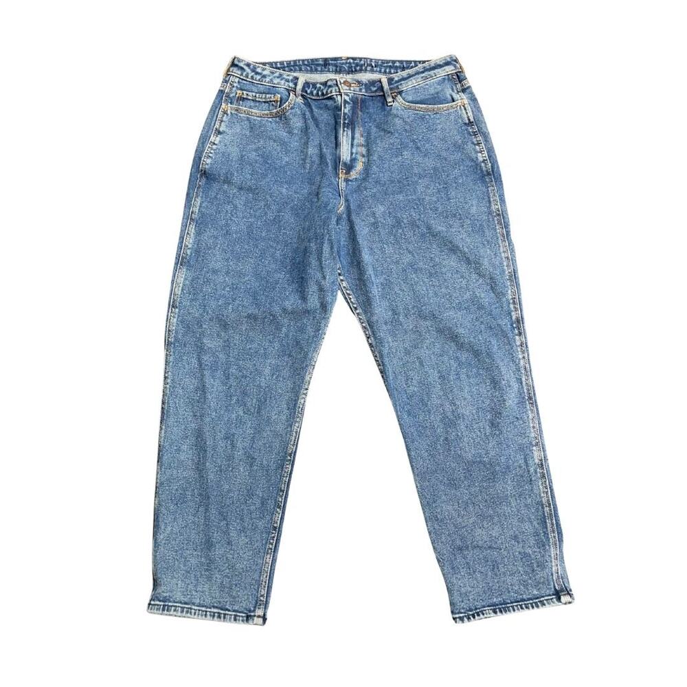 Hollister Relaxed Fit Blue Denim Jeans Ultra High Rise Baggy Tapered Pants Y2K